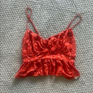 Red Floral Women's Top